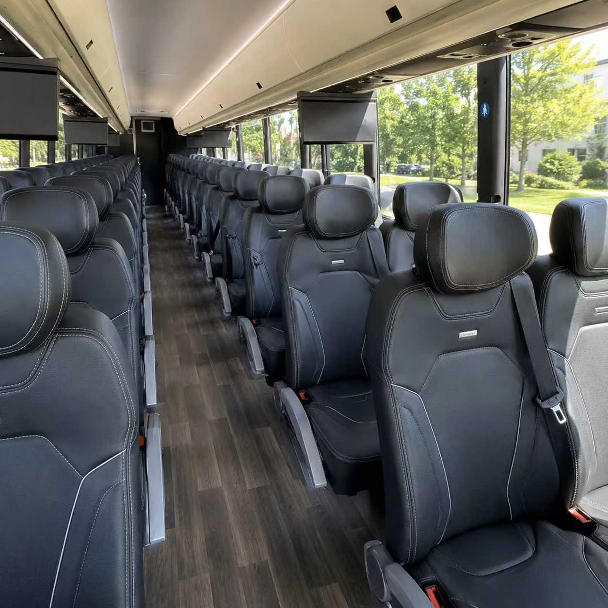 56 passenger charter bus interior